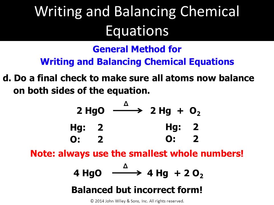 Balanced Molecular Equation